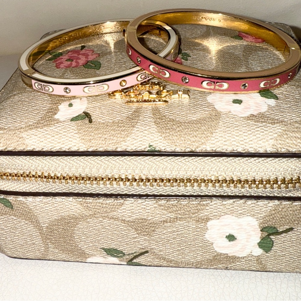 Coach Signature Enamel Hinged Bangles